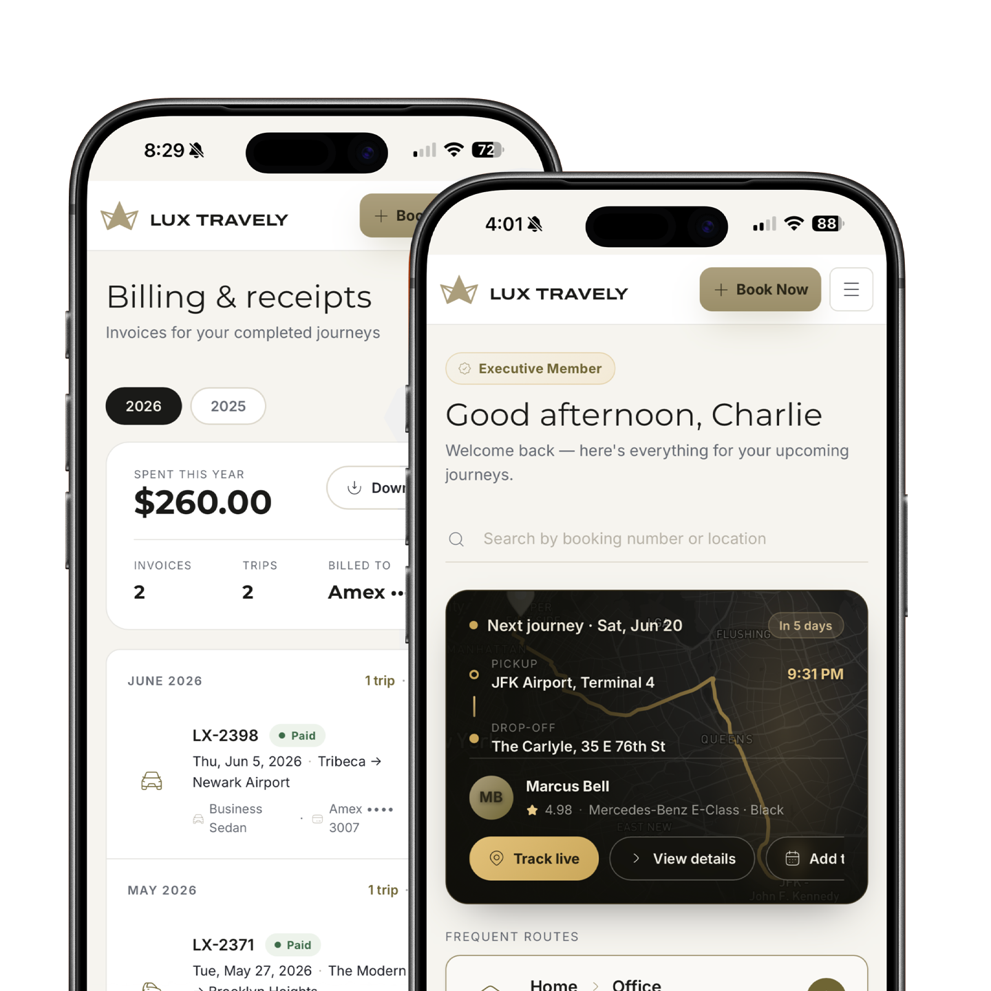 Lux Travely mobile app
